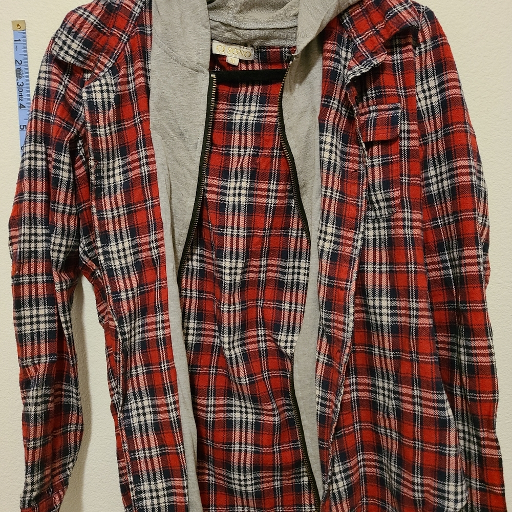 Ci Sono Red Flannel Hoodie